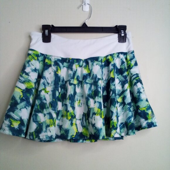 Lija Skort Women M Skirt With Shorts Tennis Golf Active Pattern Blue Green - Picture 1 of 13